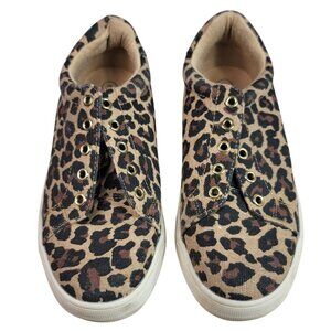 2/$15 Cat & Jack Animal Print Sneakers Brown Size 2 Leopard Cheetah No Laces